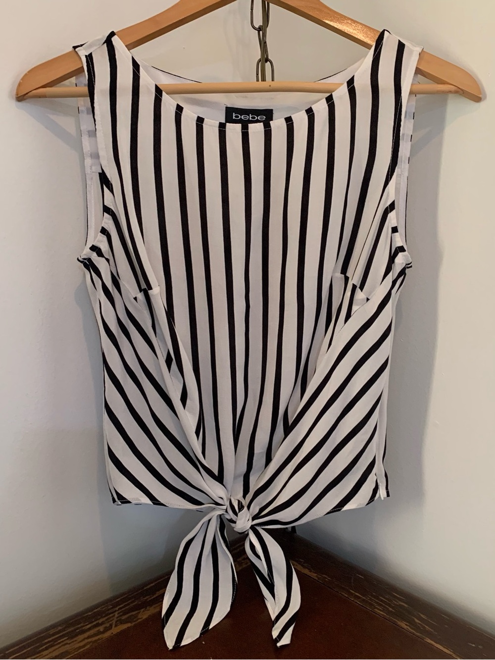 bebe Ashley Stripe Knot Top